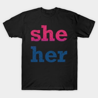 Bisexual She Her Pronouns T-Shirt